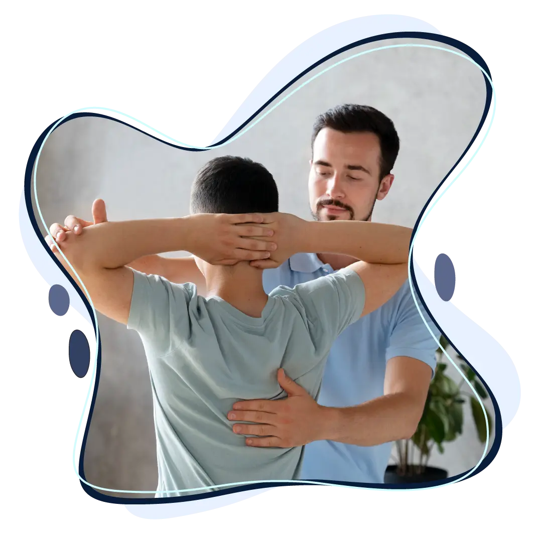 Physiotherapist treating patient, physiotherapy at home